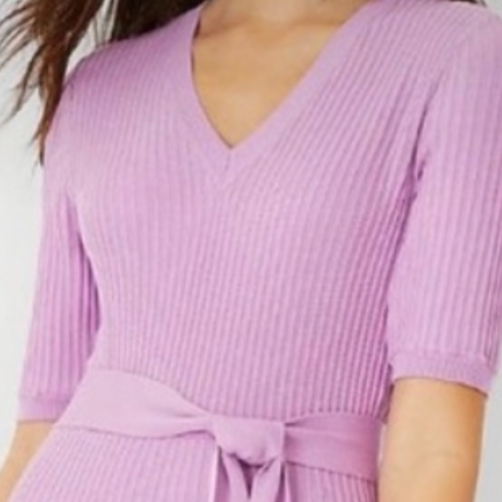 Ann Taylor Belted V-Neck Sweater Dress Size Small - Picture 5 of 5